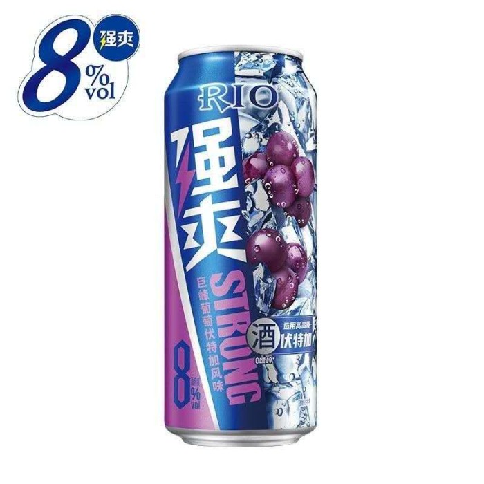 锐澳强爽葡萄伏特加风味8°  330ml (罐装）
