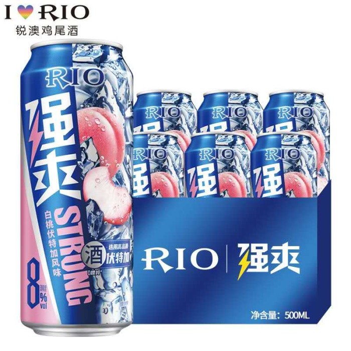 锐澳强爽白桃伏特加风味8°