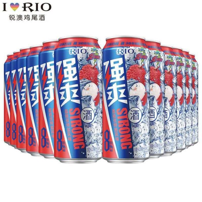 锐澳强爽荔枝伏特加风味8°  330ml (罐装）