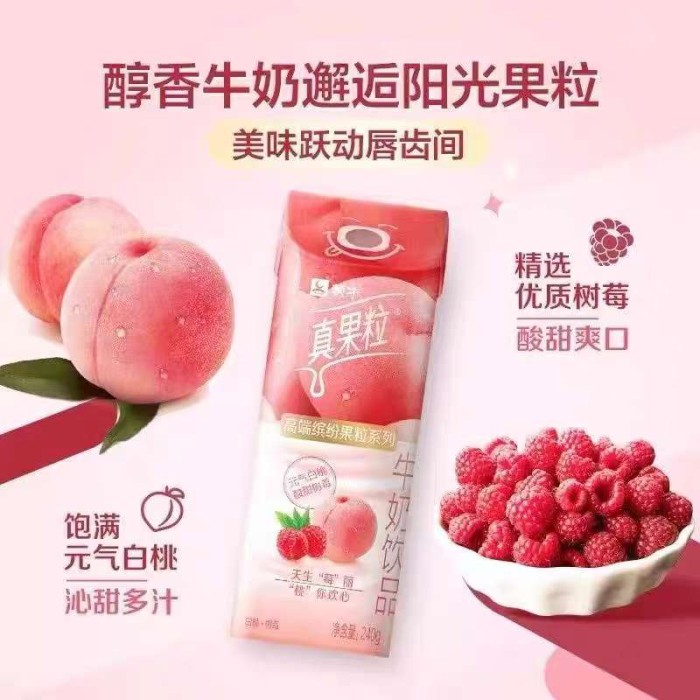 蒙牛真果粒白桃树莓味